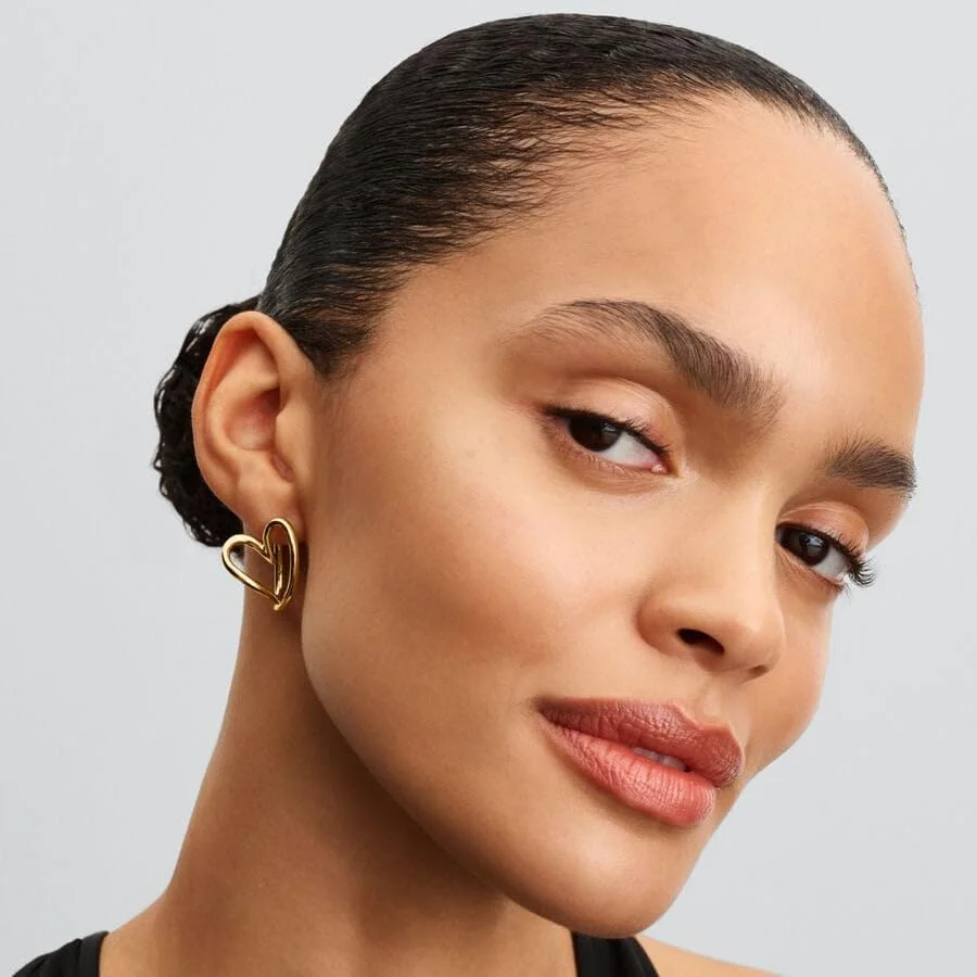 گوشواره های حلقه ای قلبی شکل ارگانیک