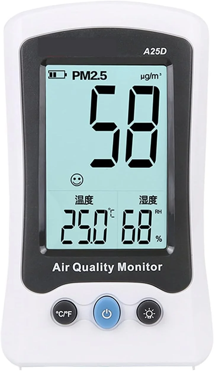 دتکتور گاز TTGLRT مدل A25D، دتکتور مه، تستر کیفیت هوای PM2.5 خانگی، تشخیص مه، آلارم با صدای بلند و نمایشگر دیجیتال LCD