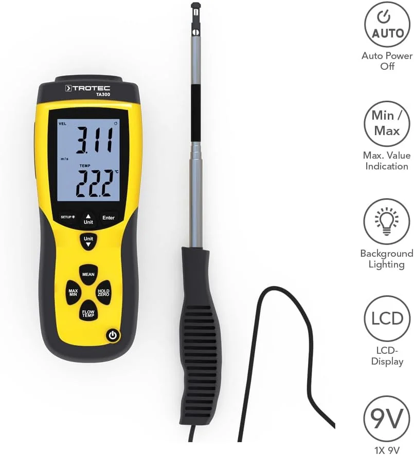 بادسنج TROTEC TA300 با پراب مستقیم به همراه گواهی کالیبراسیون