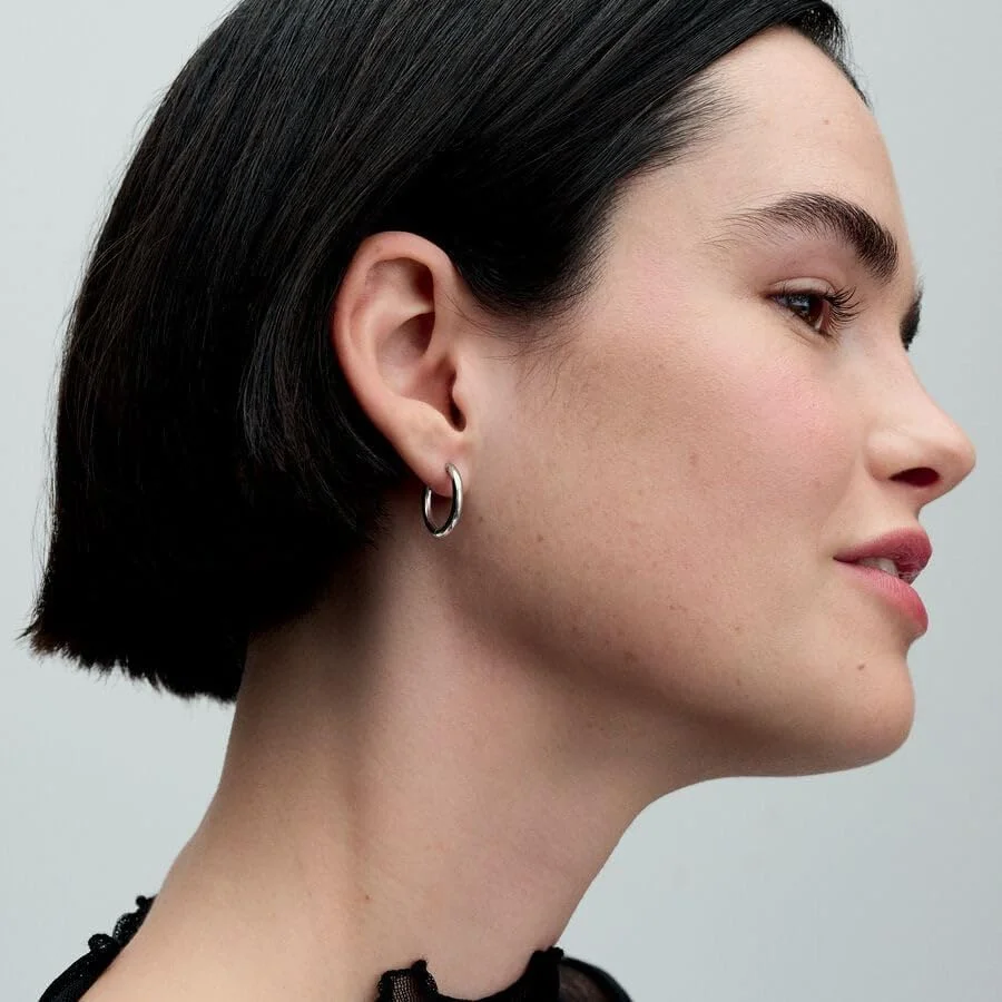 گوشواره های حلقه ای نقره استرلینگ پاندورا Moments