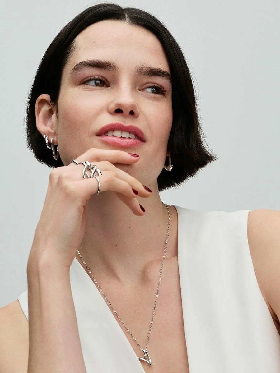 گوشواره های حلقه ای کوچک نقره استرلینگ پاندورا اسنس