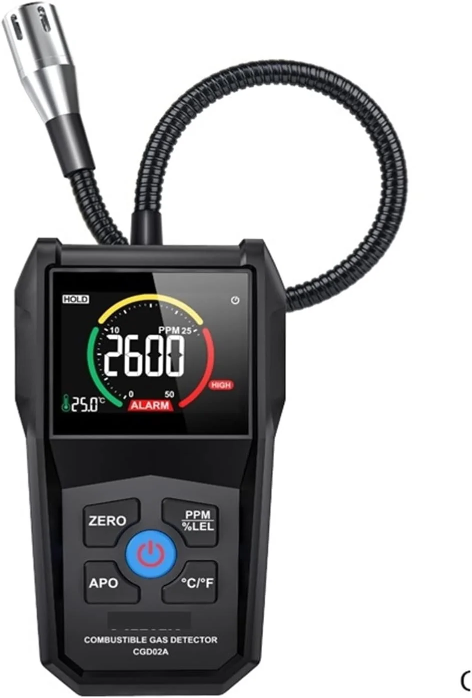 آنالیزور گاز صفحه نمایش رنگی TTGLRT، آشکارساز نشت گاز قابل احتراق، گازسنج، تشخیص نفت، آلارم صوتی، تستر آنالیزور هوا PPM