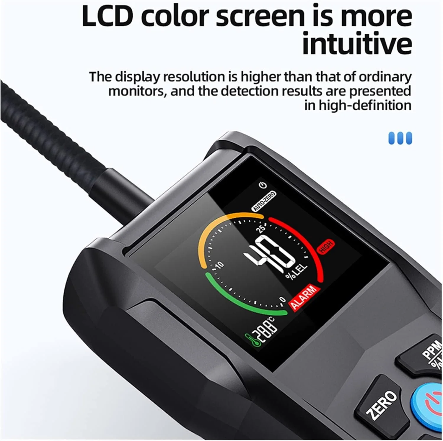 آنالیزور گاز صفحه نمایش رنگی TTGLRT، آشکارساز نشت گاز قابل احتراق، گازسنج، تشخیص نفت، آلارم صوتی، تستر آنالیزور هوا PPM