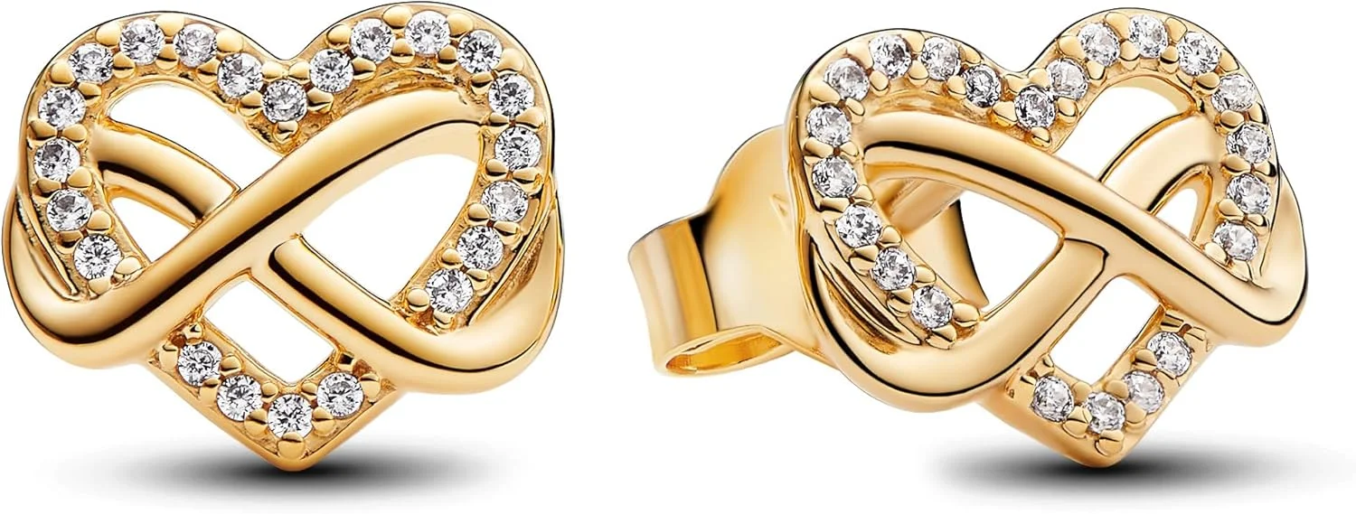 گوشواره های میخی قلب ابدیت پاندورا Moments