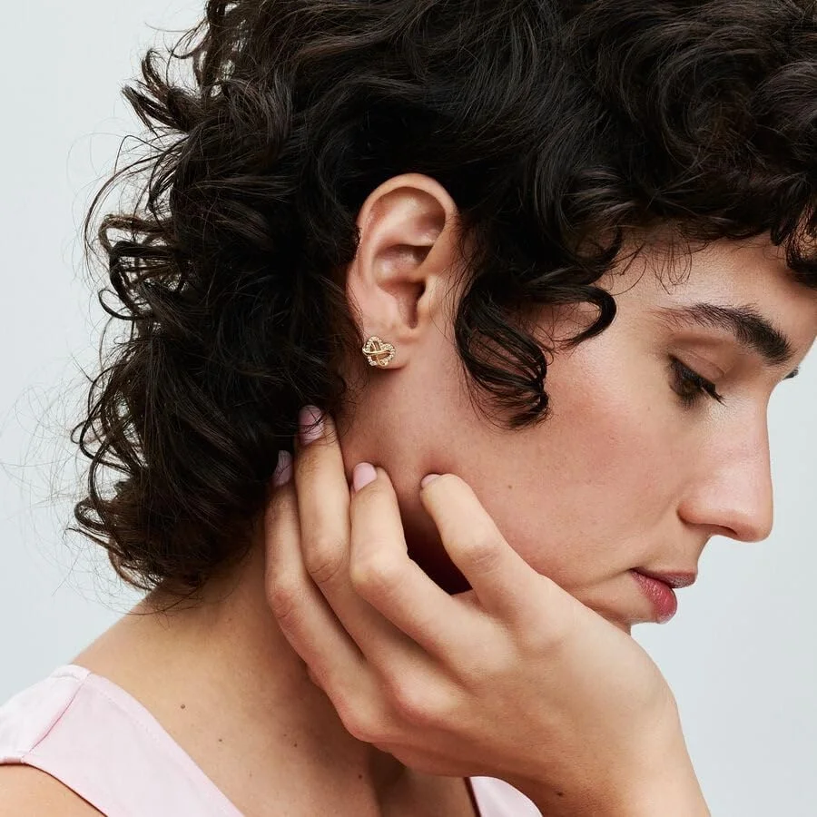 گوشواره های میخی قلب ابدیت پاندورا Moments