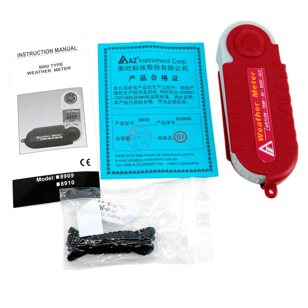 بادسنج دیجیتال دستی Tongbao AZ-8910، سرعت سنج باد، فشارسنج بارومتریک AZ8910