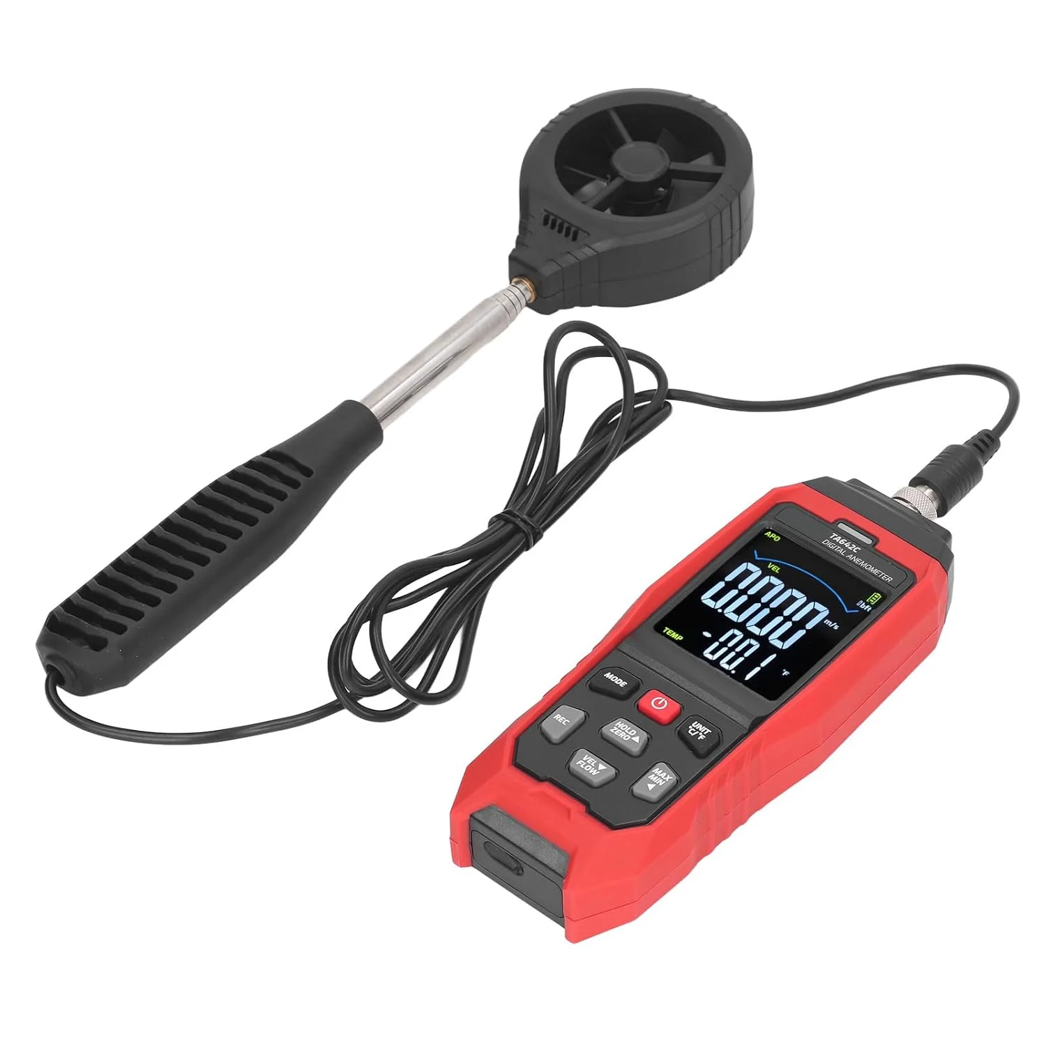 بادسنج Torvex، سرعت سنج باد دستی، سرعت جریان هوای، بادسنج دیجیتال قابل حمل برای تست HVAC