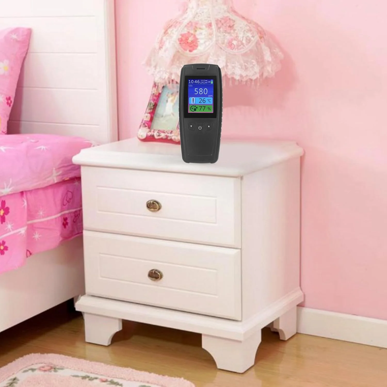 دستگاه تشخیص دی اکسید کربن Torvex، مانیتور 3 در 1 دی اکسید کربن با سنسور دما و رطوبت، دستگاه سنجش کیفیت هوای داخلی، دستگاه مانیتورینگ غلظت CO2