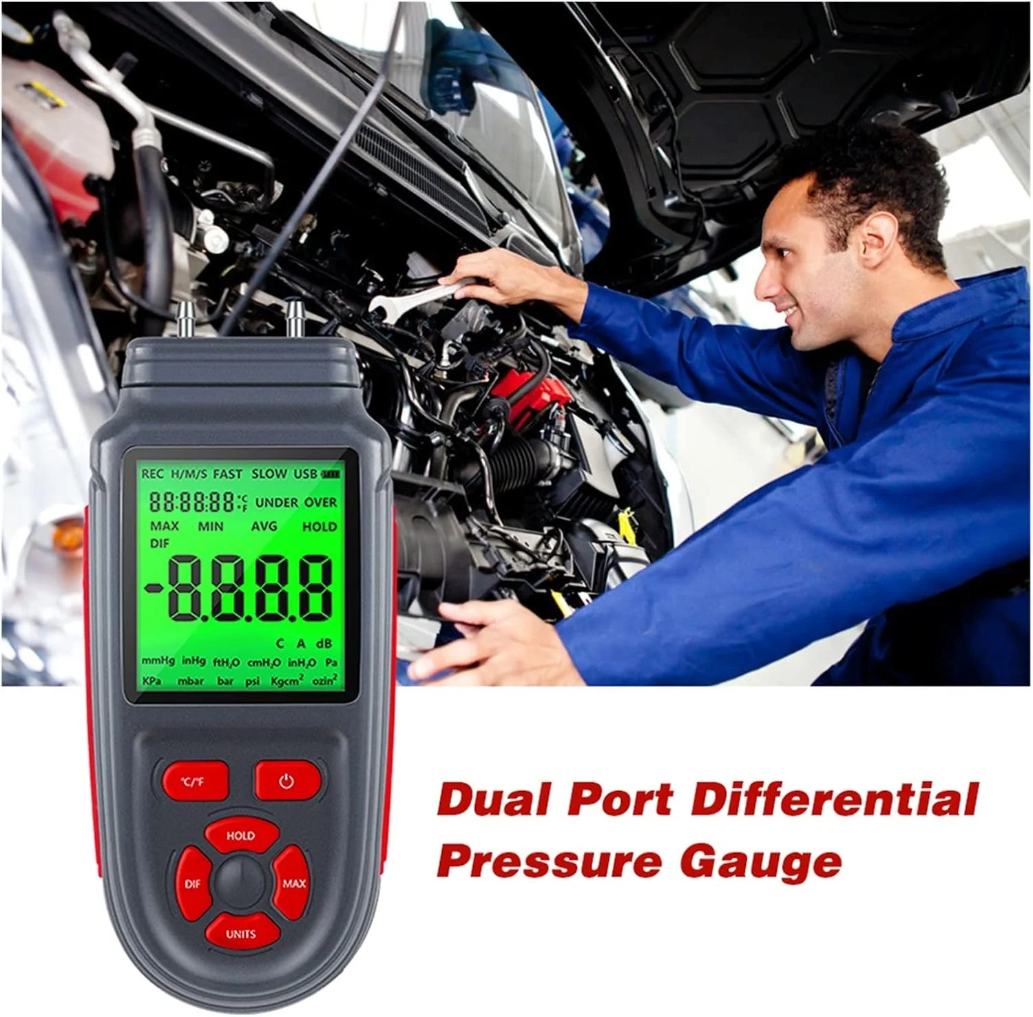 تستر کابل شبکه TMKJZL مانومتر دیجیتال تستر فشار هوا دو پورت گیج فشار هوا با صفحه نمایش LCD با نور پس زمینه تغذیه شده با کابل باتری/USB یاب خط تلفن زیرزمینی (زرد 169B) تستر کابل شبکه TMKJZL مانومتر دیجیتال تستر فشار هوا دو پورت گیج فشار هوا با صفحه نمایش LCD با نور پس زمینه تغذیه شده با کابل باتری/USB یاب خط تلفن زیرزمینی (زرد 169B)