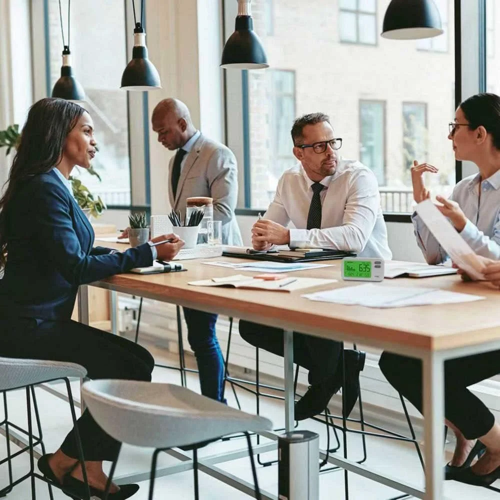 مانیتور دی اکسید کربن TFA Dostmann Aircontrol Coach مدل 31.5009.02، سفید، L145 x W35 x H100 میلی متر