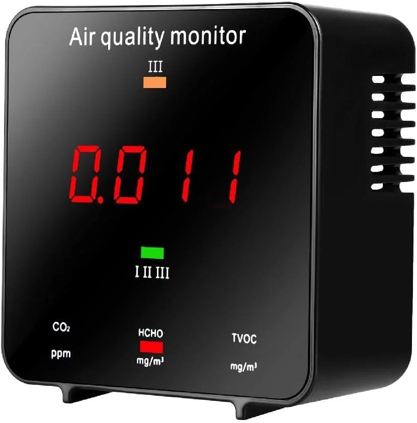 دستگاه تست کیفیت هوا، سنسور دما و رطوبت، مانیتور دی اکسید کربن، TVOC، فرمالدئید HCHO