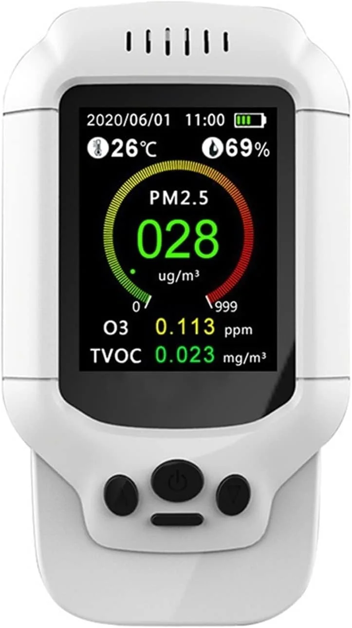 صفحه نمایش کیفیت هوا HANZALA PM2.5/HCHO/TVOC، تستر تجزیه و تحلیل کیفیت هوا، صفحه نمایش دما و رطوبت، آنالیزور و ردیاب گاز فرمالدئید و ازن (502o3)