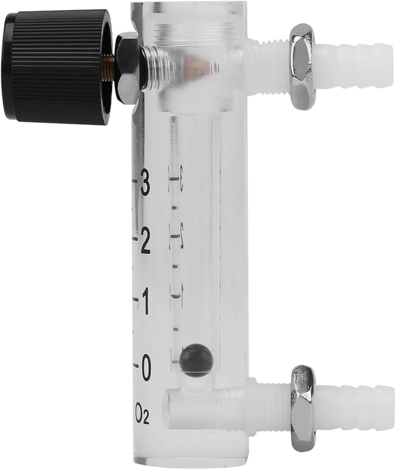 فلومتر تلیتونی با شیر کنترل، LZ Q-2 0-3 LPM فلومتر گاز پنلی قابل تنظیم، لوله 8 میلی متری، فشار 0.6MPa، فلومتر هوای شفاف، برای اکسیژن/آرگون/CO2