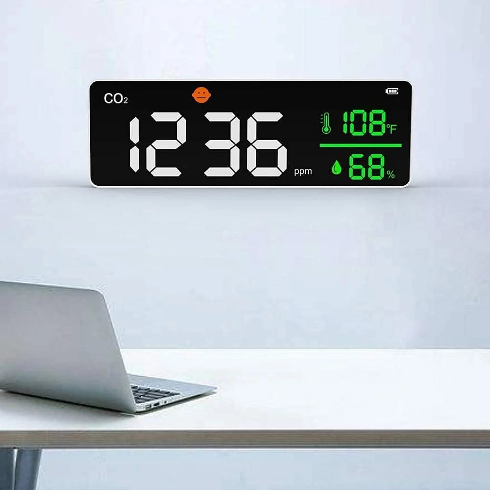 دستگاه سنجش کیفیت هوا SVASTY، مانیتور دی اکسید کربن، دما و رطوبت، دارای سنسور NDIR و صفحه نمایش LCD