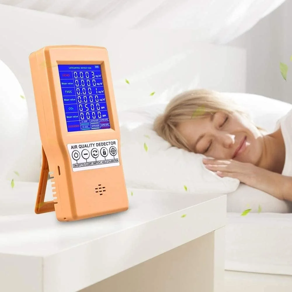 دستگاه سنجش کیفیت هوا SVASTY، ردیاب دی اکسید کربن CO2 قابل شارژ، تستر فرمالدئید TVOC PM2.5/PM10 برای خانه، دفتر و مدرسه