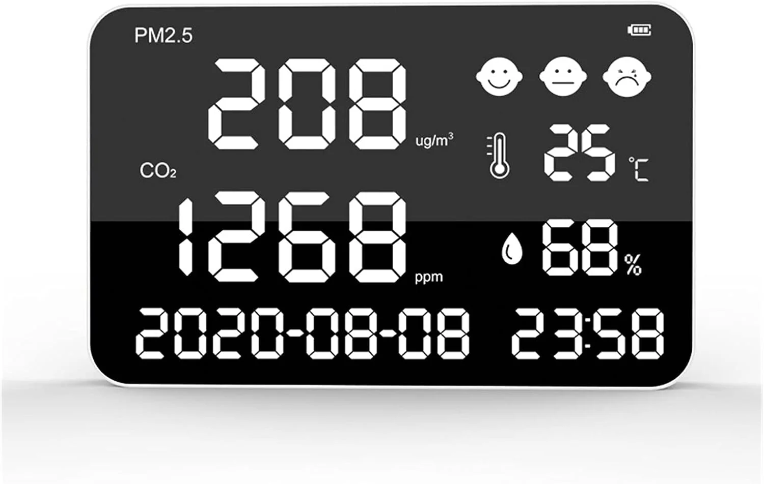 مانیتور کیفیت هوا SVASTY، صفحه نمایش بزرگ، قابل نصب روی دیوار، تشخیص دی اکسید کربن، مانیتور غلظت CO2 مناسب اروپا، آمریکا و ژاپن