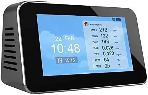 دستگاه سنجش کیفیت هوا SVASTY با سنسور مستقل 12 در 1، آنالیزور ذرات TVOC/PM2.5/PM10/HCHO/گرد و غبار برای تست و تشخیص کیفیت هوای داخل و خارج