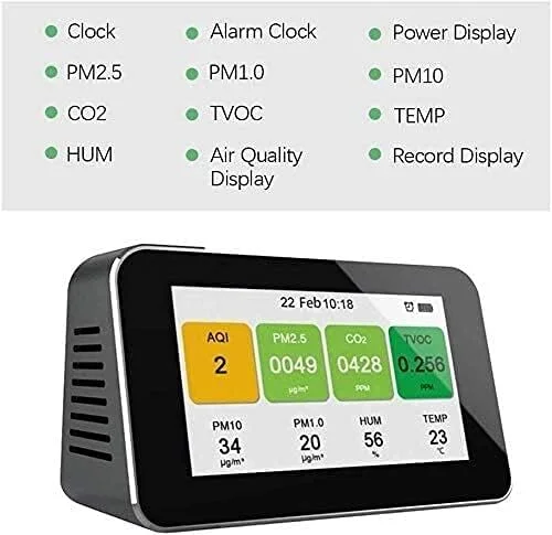 دستگاه سنجش کیفیت هوا SVASTY با سنسور مستقل 12 در 1، آنالیزور ذرات TVOC/PM2.5/PM10/HCHO/گرد و غبار برای تست و تشخیص کیفیت هوای داخل و خارج