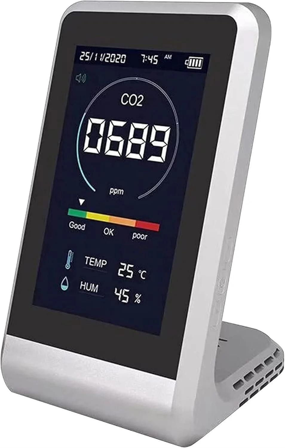 دستگاه سنجش کیفیت هوا SVASTY، دستگاه ترکیبی 3 در 1 CO2، رطوبت و آلودگی هوا، سنسور، تستر; تشخیص و تست آلودگی و رطوبت داخل ساختمان، بادوام