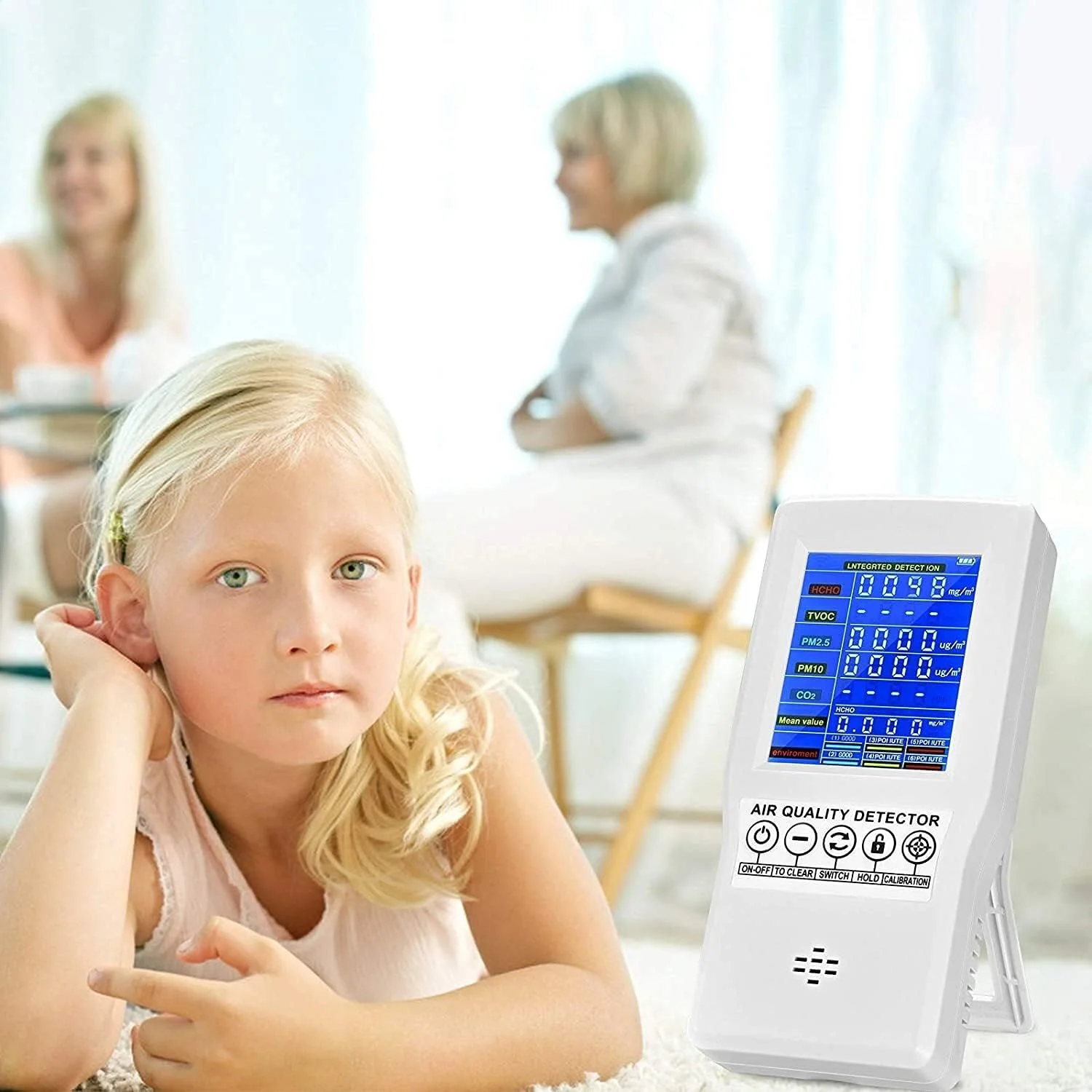 دستگاه سنجش کیفیت هوا SVASTY، سنسور چند منظوره آلودگی هوای داخلی، تشخیص ذرات PM2.5 PM10، دی اکسید کربن، فرمالدهید، TVOC