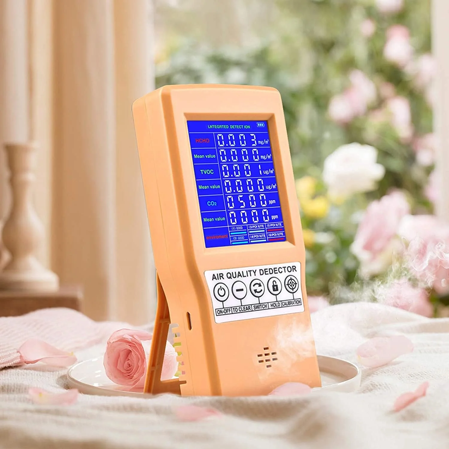 دستگاه سنجش کیفیت هوا دستی SVASTY، مانیتور گاز فرمالدئید TVOC HCHO CO2، آنالایزر هوای دیجیتال قابل حمل، سنسور گرد و غبار