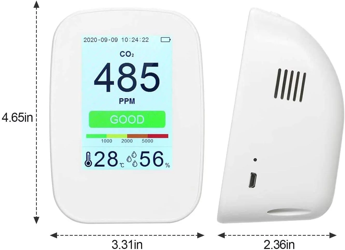 دستگاه سنجش کیفیت هوای داخل خانه SVASTY، آشکارساز فرمالدئید با عملکرد نظارت بر دما/رطوبت و عملکرد ذخیره سازی داده، بادوام و مناسب