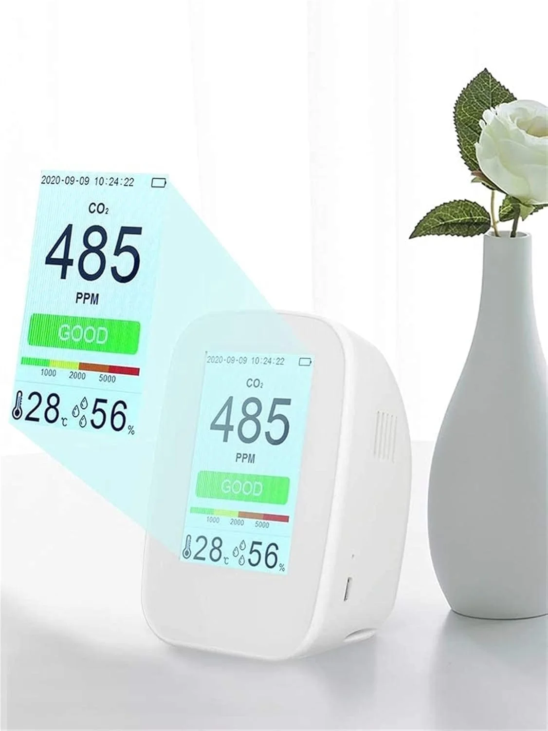 دستگاه سنجش کیفیت هوای داخل SVASTY، آشکارساز فرمالدئید با عملکرد نظارت بر دما/رطوبت و عملکرد ذخیره سازی داده، مناسب