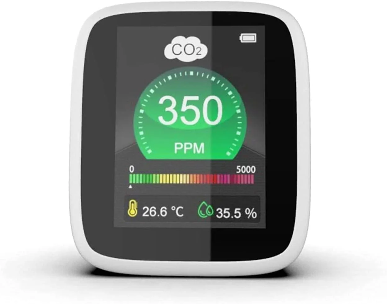 دستگاه تشخیص کیفیت هوا SVASTY، مانیتور دیجیتال دما و رطوبت داخلی، نمایشگر LCD، دستگاه تشخیص دی اکسید کربن، حسگر آلودگی