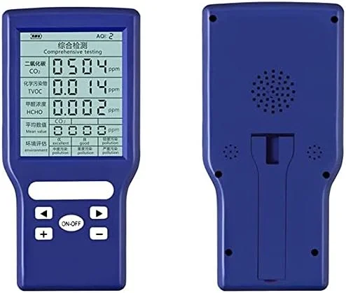 دستگاه تشخیص فرمالدئید SVASTY، دستگاه تشخیص کیفیت هوا آبی، مانیتور آنالیزور گاز با صفحه نمایش LCD دیجیتال برای مصارف خانگی، داخلی و خارجی