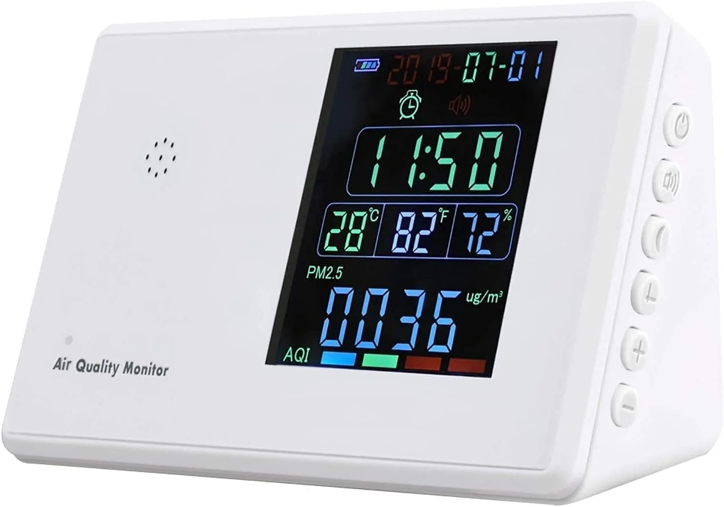 دستگاه تشخیص دی اکسید کربن داخلی SVASTY با صفحه نمایش TFT HD، مانیتور کیفیت هوا، سنسور، تستر; تشخیص و تست آلودگی داخلی، PM2.5، CO2، دما و رطوبت با دوام