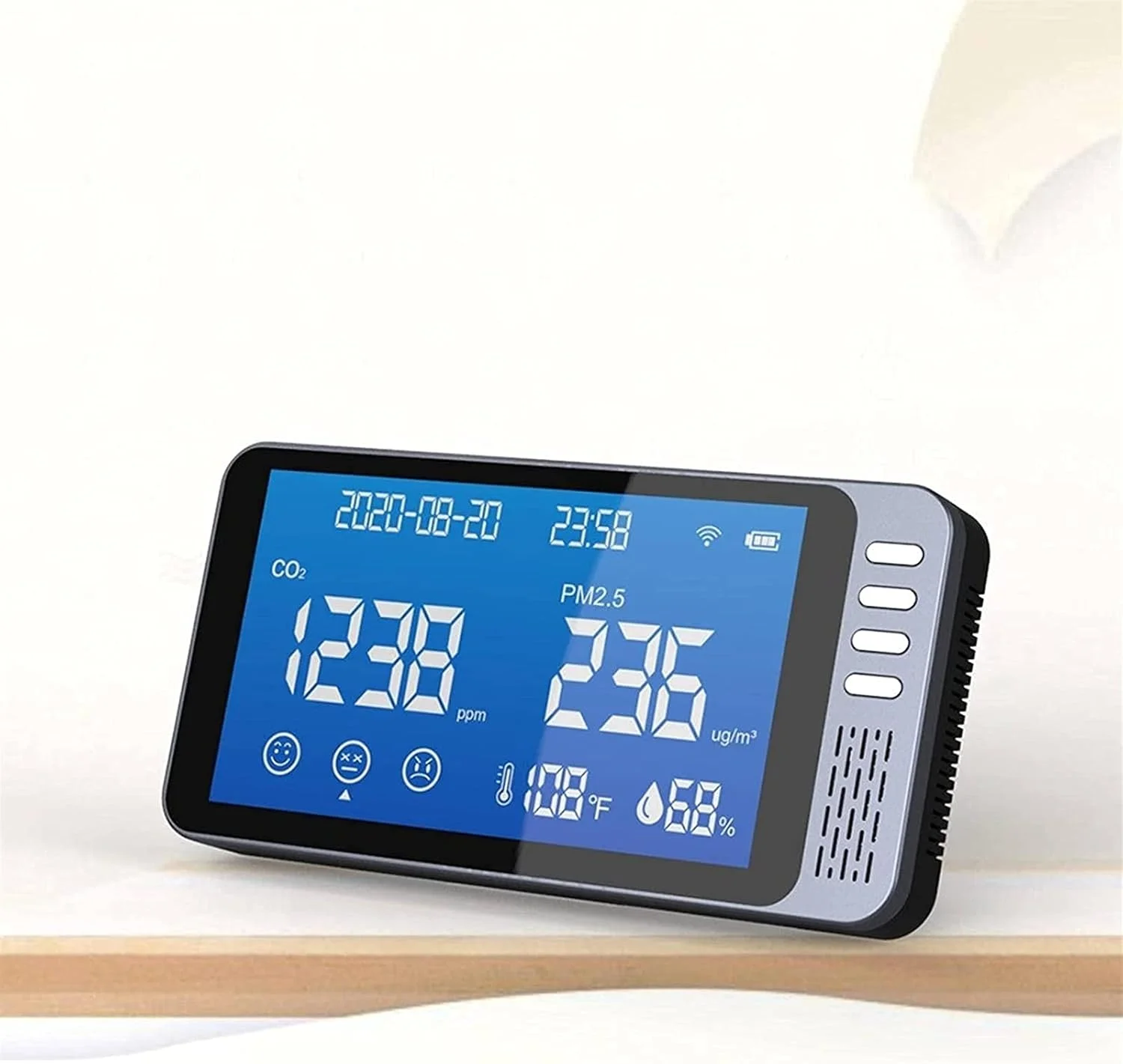 دستگاه سنجش کیفیت هوای داخل ساختمان SVASTY، مانیتور دیواری PM2.5 دی اکسید کربن 400-5000ppm، نمایشگر دیجیتال دما و رطوبت