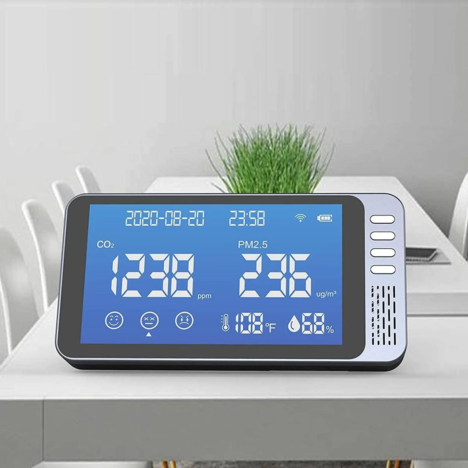 دستگاه سنجش کیفیت هوای داخل ساختمان SVASTY، مانیتور دیواری PM2.5 دی اکسید کربن 400-5000ppm، نمایشگر دیجیتال دما و رطوبت