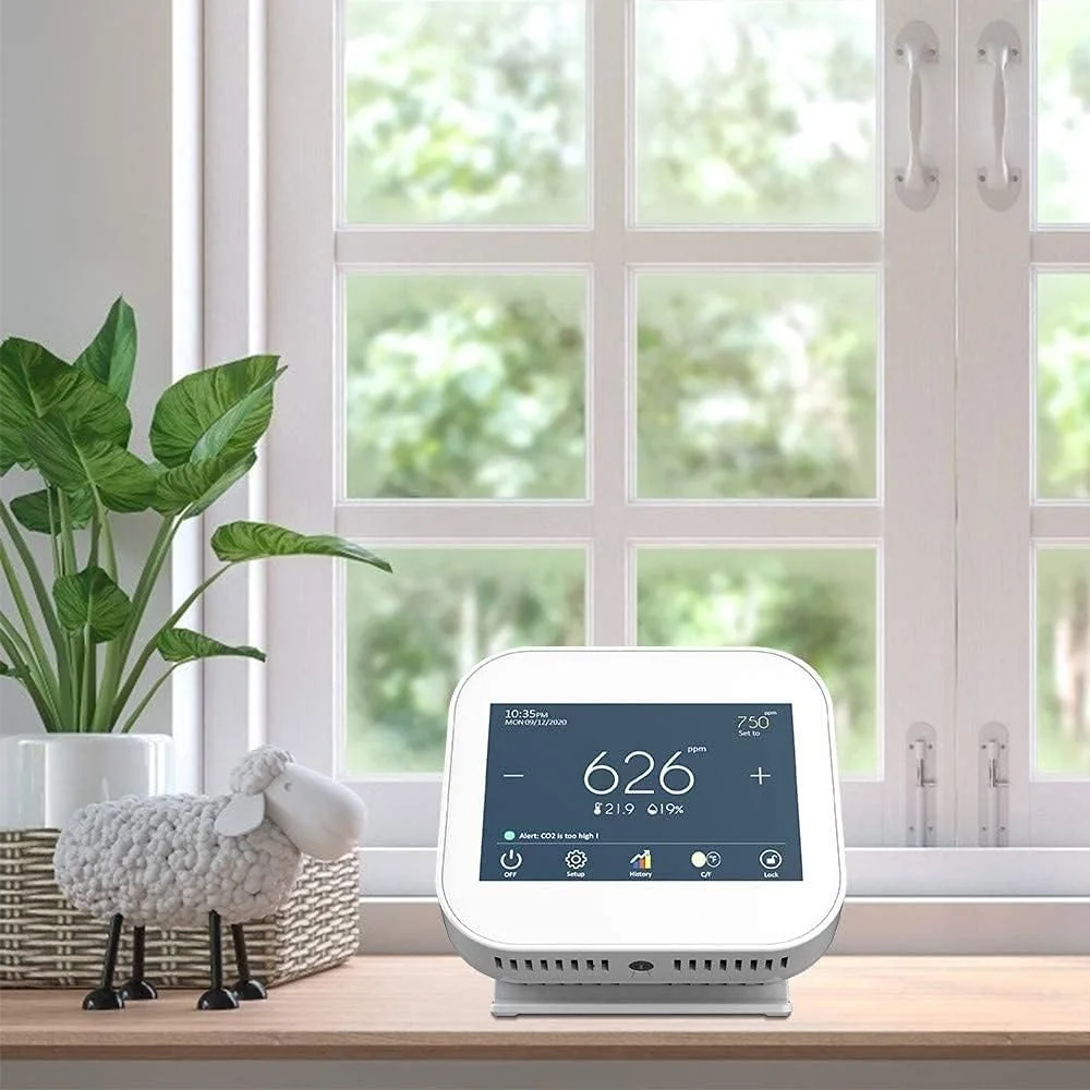 دستگاه سنجش کیفیت هوا SVASTY، ردیاب CO2 با سنسور NDIR دو کاناله، کنترل دما و رطوبت، تستر دقیق گرد و غبار بسیار ریز، مانیتور صفحه نمایش LCD