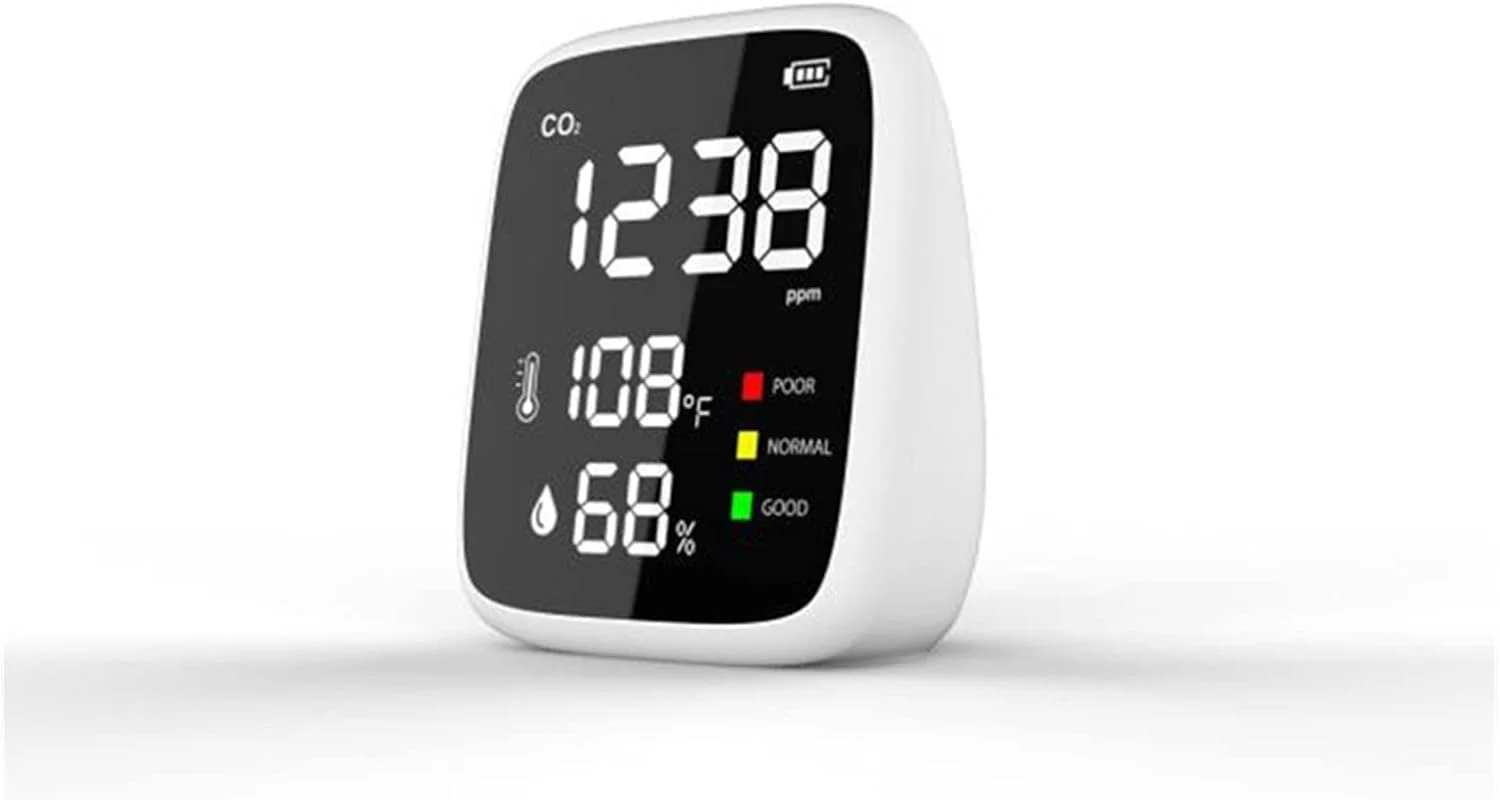 دستگاه سنجش کیفیت هوا SVASTY، یک عدد مانیتور قابل حمل CO2، آشکارساز CO2 برای کلاس درس و رستوران، تستر دما و رطوبت، تشخیص CO2