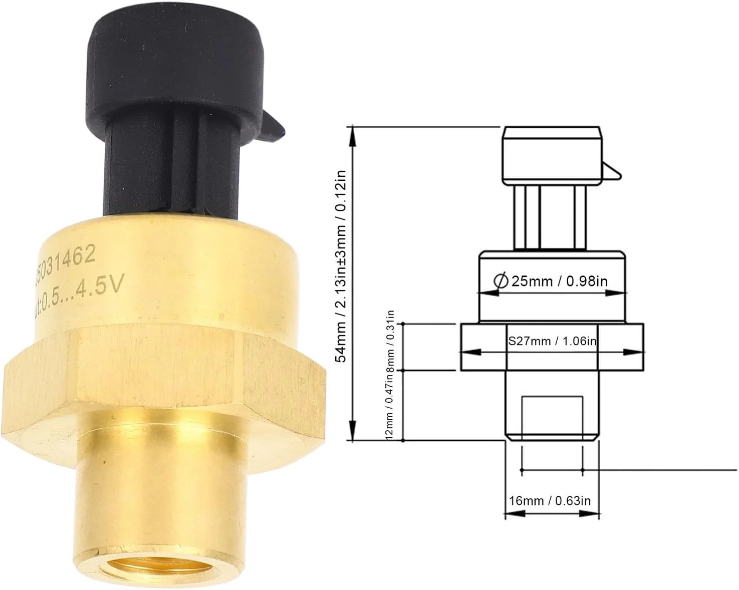 فرستنده فشار 50 بار Sunisfa، حسگر برنجی دقیق، دقت بالا با IP67، گیج های فشار، برای کاربردهای تجاری و صنعتی