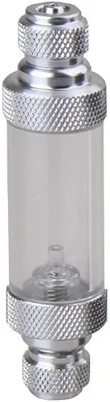 شمارنده حباب CO2 آلیاژ آلومینیوم Staright با شیر یک طرفه برای دستگاه اندازه گیری دی اکسید کربن آکواریوم، دو سر