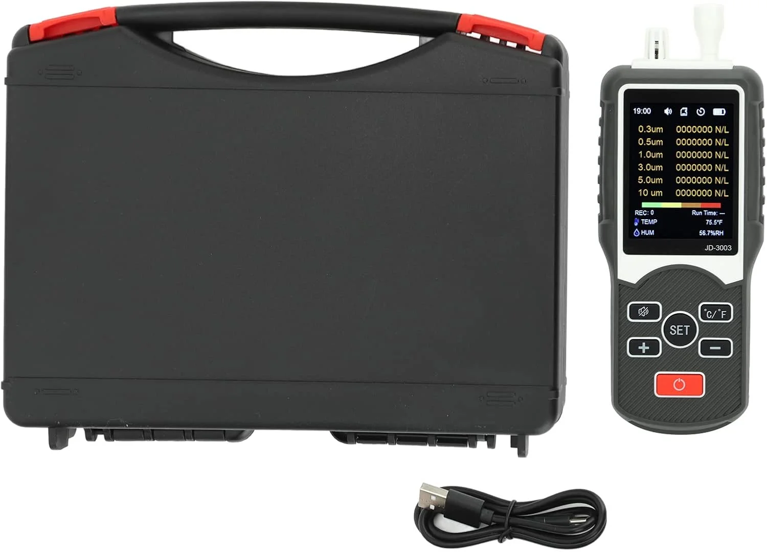 مانیتور کیفیت هوا سوراندی، سرعت تست سریع شمارنده ذرات گرد و غبار حرفه ای، تستر ذرات معلق، آشکارساز کیفیت هوا برای داخل و خارج از منزل