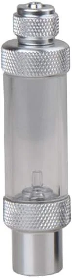 شمارنده حباب CO2 آلیاژ آلومینیوم Staright با شیر یک طرفه برای دستگاه اندازه گیری دی اکسید کربن آکواریوم، تک سر