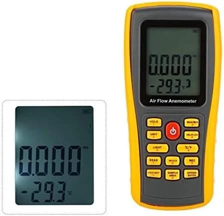 بادسنج دیجیتال استارنی مدل GM8902، سرعت باد/جریان هوا/دماسنج هوا، اندازه گیری 0 تا 45 متر بر ثانیه با رابط USB و ثبت داده