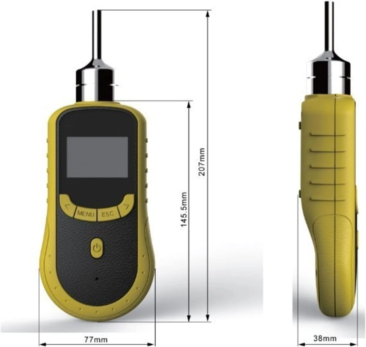 دستگاه تشخیص کیفیت هوا SPAPUR Menfez برای خودرو، هواپیما، گاز دی اکسید نیتروژن NO2، آلارم، مناسب خودروها، پلیس، خلبانان، سایز کوچک : X)(No2(0-100ppm))