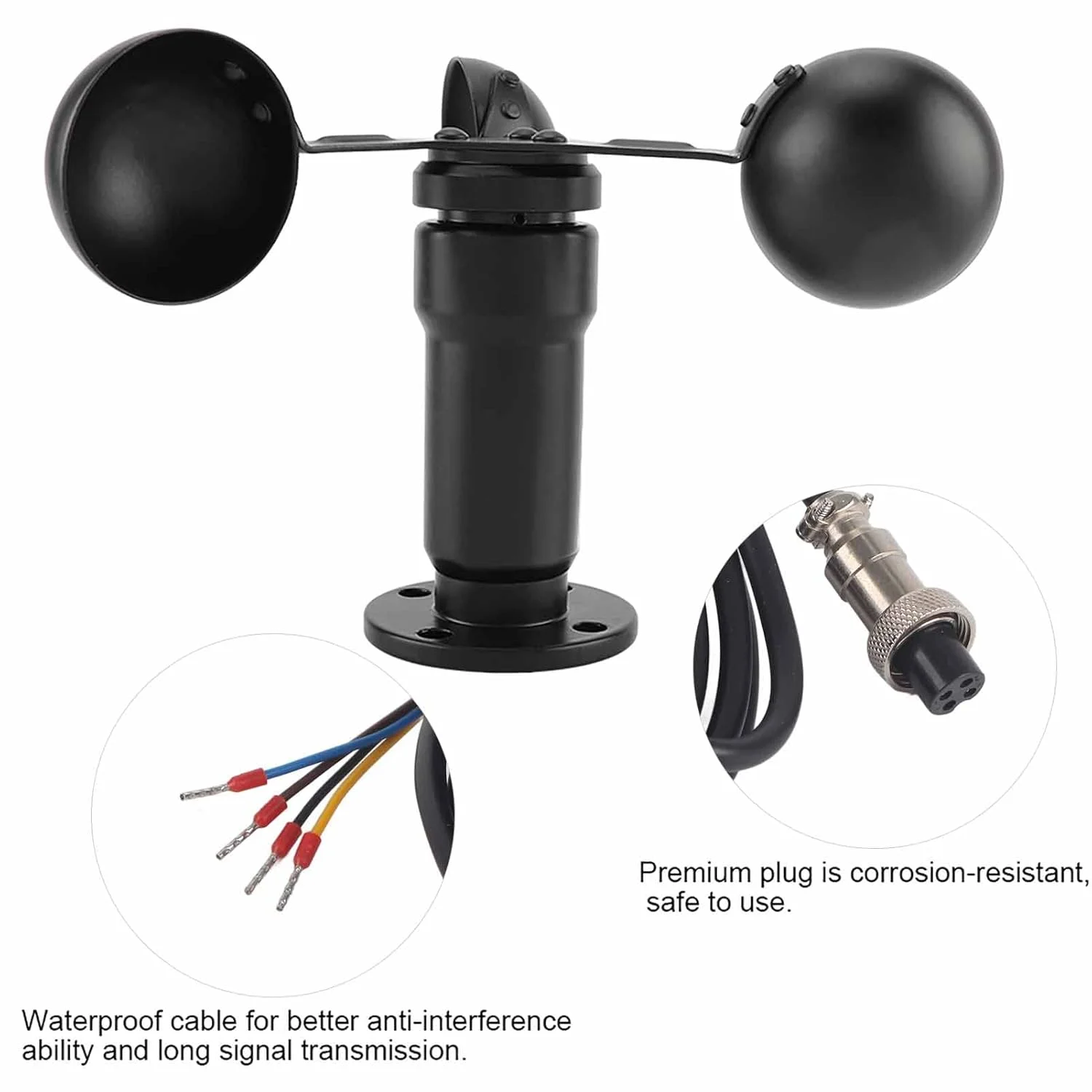 بادنما و نشانگر جهت باد Srliya، 20x18x18، خروجی سیگنال پالسی 4-20 میلی آمپر، سنسور بادی آلیاژ آلومینیوم، سرعت سنج و آشکارساز باد