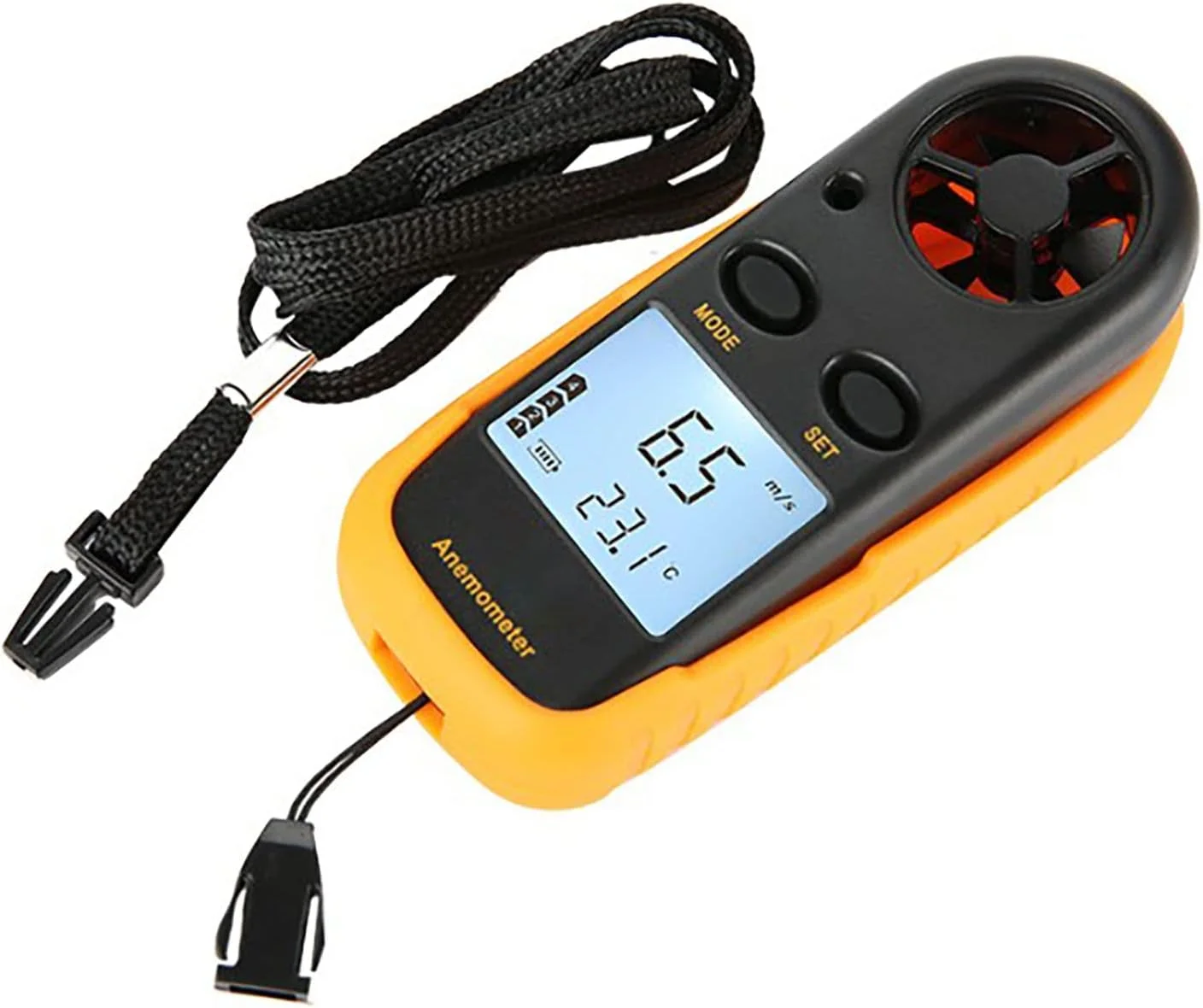 بادسنج Spacnana، سرعت سنج دستی باد، تستر سرعت هوا، بادسنج هوشمند با صفحه نمایش واضح برای صنعت، هواشناسی، حمل آسان و تست هوشمند