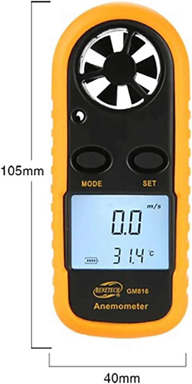 بادسنج Spacnana، سرعت سنج دستی باد، تستر سرعت هوا، بادسنج هوشمند با صفحه نمایش واضح برای صنعت، هواشناسی، حمل آسان و تست هوشمند