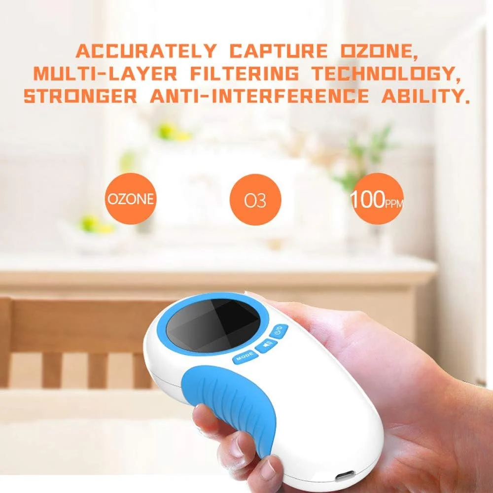 دستگاه تشخیص ازن SMKW Ozone O3، تستر گاز ازن دستی، دستگاه های قابل حمل تشخیص غلظت ازن، آنالایزر ازن با سنسور الکتروشیمیایی با دقت بالا، قابل شارژ