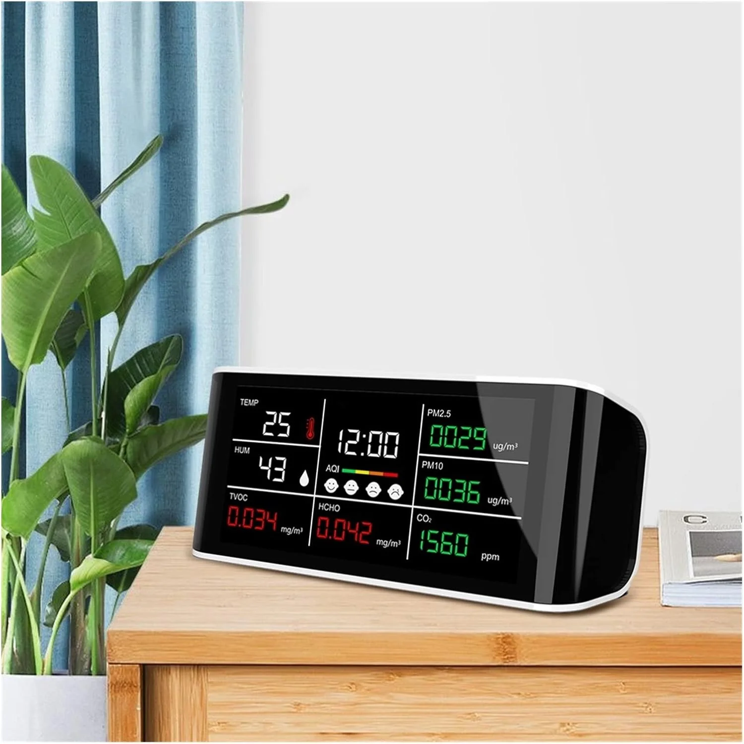 دستگاه سنجش کیفیت هوا SJHDKLW مدل DM69 برای ذرات PM1.0 PM2.5 PM10، دی اکسید کربن، فرمالدهید، دما و رطوبت