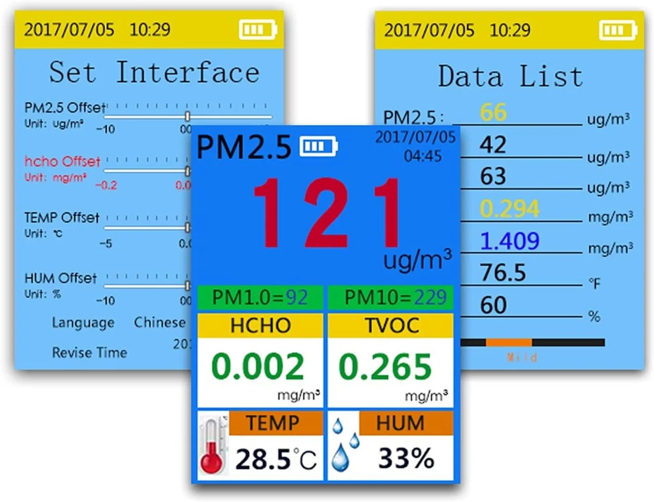 دستگاه تشخیص کیفیت هوا SJHDKLW، آشکارساز PM2.5 و نشت گاز