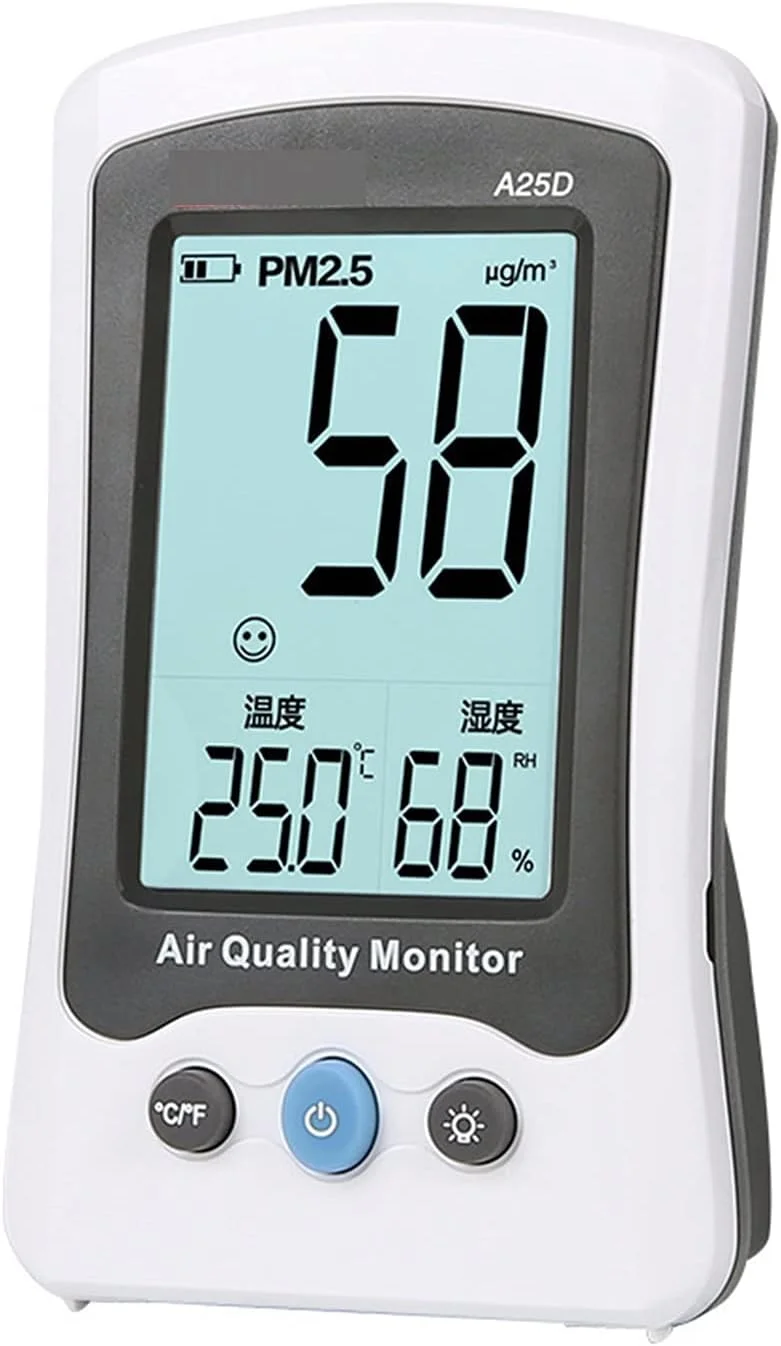 دستگاه تشخیص گاز SilteD مدل A25D، آشکارساز غبار، تستر کیفیت هوای PM2.5 خانگی، تشخیص غبار، آلارم حجم بالا و صفحه نمایش دیجیتال LCD