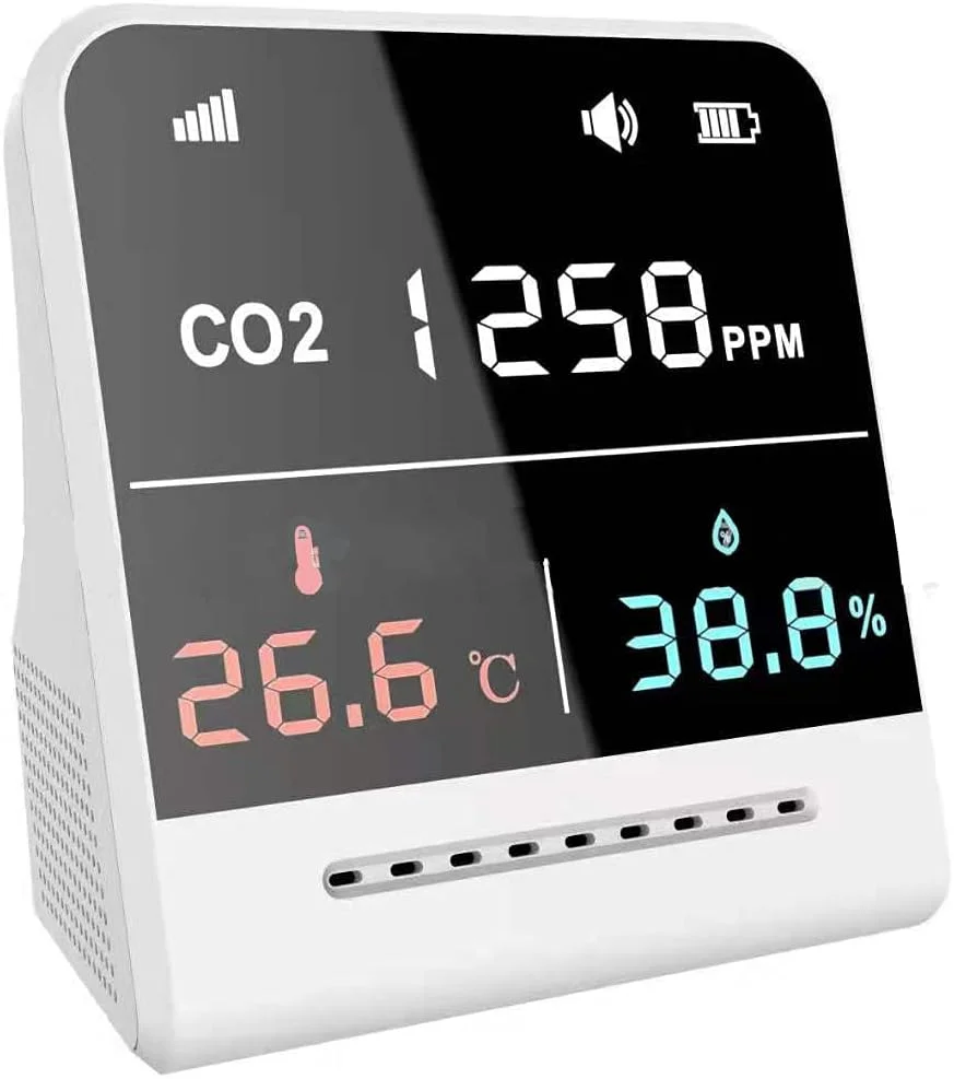 مانیتور کیفیت هوا Shandongmt، دستگاه سنجش CO2 با صفحه نمایش LCD بزرگ، ردیاب دی اکسید کربن داخلی برای استفاده در خانه/دفتر/مدرسه مانیتور کیفیت هوا Shandongmt، دستگاه سنجش CO2 با صفحه نمایش LCD بزرگ، ردیاب دی اکسید کربن داخلی برای استفاده در خانه/دفتر/مدرسه