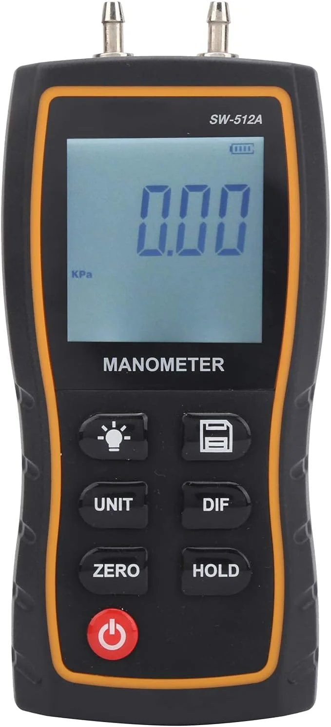 مانومتر دیفرانسیل Shhdd، فشارسنج هوا قابل حمل، تجهیزات فشار هوا با صفحه نمایش LCD برای سیستم های تهویه مطبوع