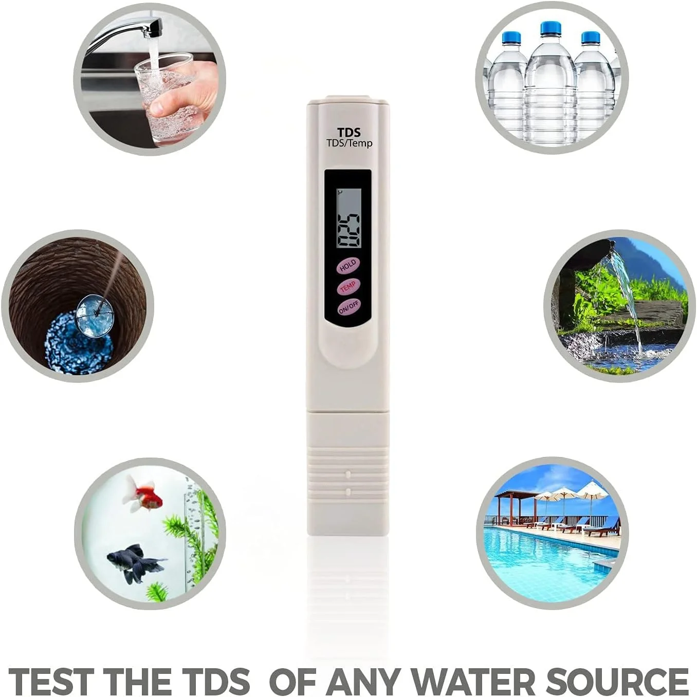 تستر TDS دیجیتال قلمی کالیبره شده SHAPURE با LCD برای تست کیفیت آب (Ppm)